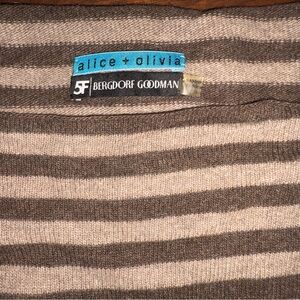 Alice + Olivia Taupe and Cream Knit Top